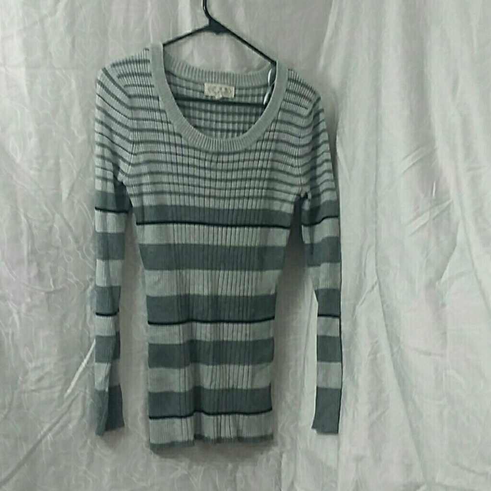 Grey striped sweater